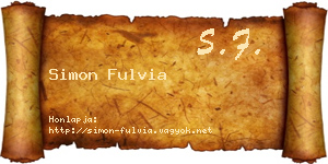 Simon Fulvia névjegykártya
